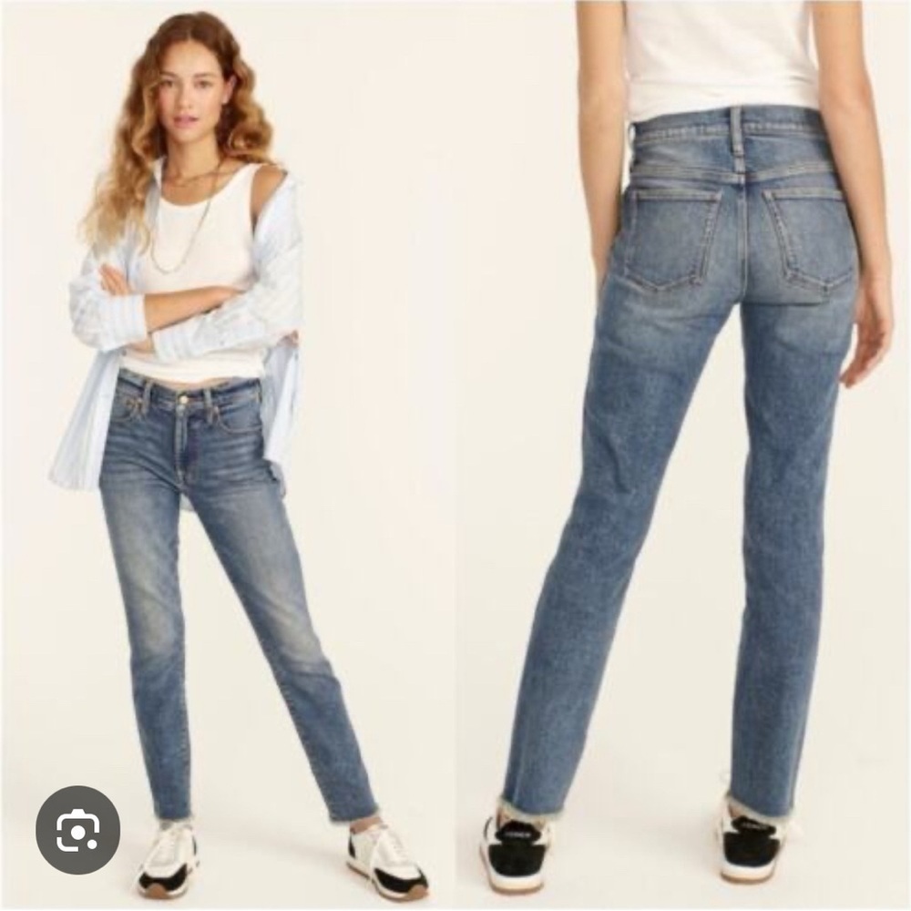 J. Crew 9" Vintage Straight Leg Distressed Hem‎ Jeans Size 28